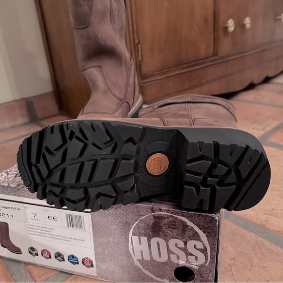 NEW Hoss Boot Company Aspen Logger Pull On Brown Boots - Size 7 EE - Picture 8 of 9